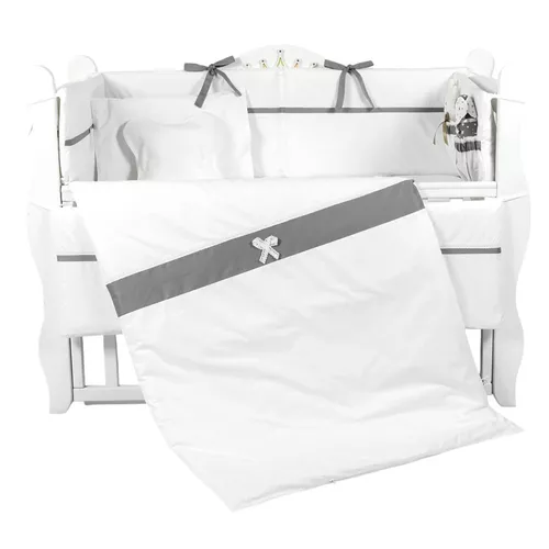 cumpără Lenjerie de pat pentru copii PernaMea Set lenjerie 8 piese Elegance Gri (PM.100102/3) în Chișinău 