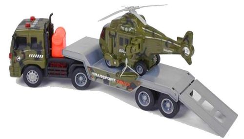 купить Машина Wenyi WY571G 1:16 Camion transportator cu fricțiune cu elicopter (lumini /sunete) в Кишинёве 
