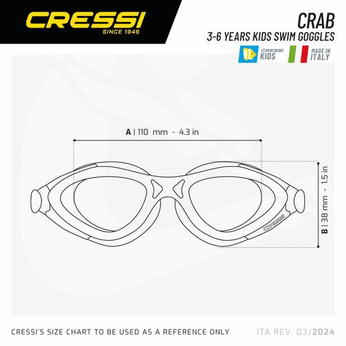 купить Аксессуар для плавания Cressi-Sub Ochelari inot CRAB KID GOGGLES lime (DE203167) в Кишинёве 