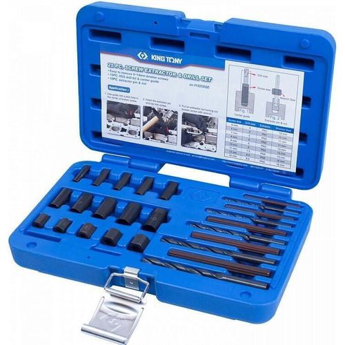 купить Набор головок, бит, насадок King Tony 11225SQ экстракторы поврежденных болтов в комплекте с свёрлами, 25 пр. в Кишинёве 