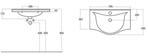cumpără Lavoar Sanovit Alba 800x460x175 în Chișinău 