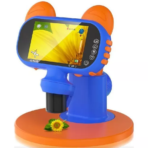 купить Микроскоп Ausek AD-LM01, for kids 4", 1080P, 2600mAh, Blue в Кишинёве 