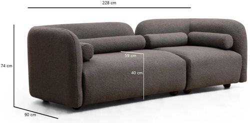 купить Диван Trendy Victoria Gray Bouclette (3 locuri) в Кишинёве 