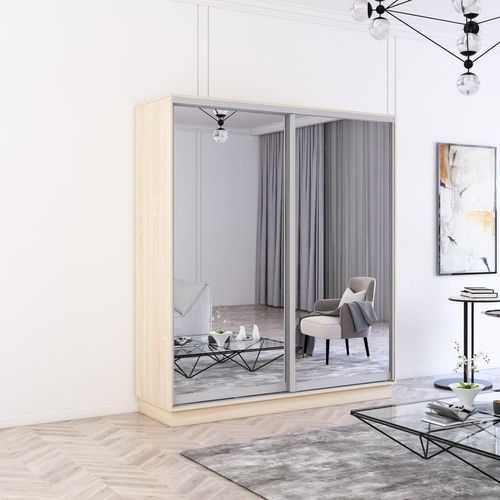 cumpără Dulap Mobildor-Lux Fox uși glisante din oglinzi (180x60x210H cm) Sonoma în Chișinău 