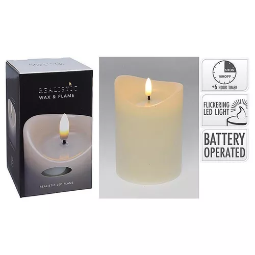 cumpără Lumânare Promstore 52537 Lumanare LED 9x12cm, cu efect de ceara, cronometru în Chișinău 