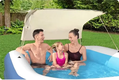купить Бассейн надувной Bestway 54449 Summer Bliss Shaded Family Pool 254x178x140cm с тентом в Кишинёве 