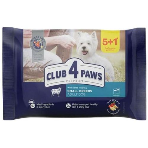 cumpără Hrană pentru animale de companie CLUB 4 PAWS 24231128 pouch Premium pentru câini de talie mică, miel în sos, 5+1 (480 g) (10 buc. în cutie) în Chișinău 