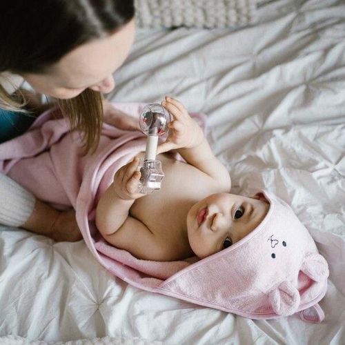 cumpără Accesoriu pentru baie BabyOno 1553/01 Prosop din bambus de baie cu gluga roz 100x100 în Chișinău 