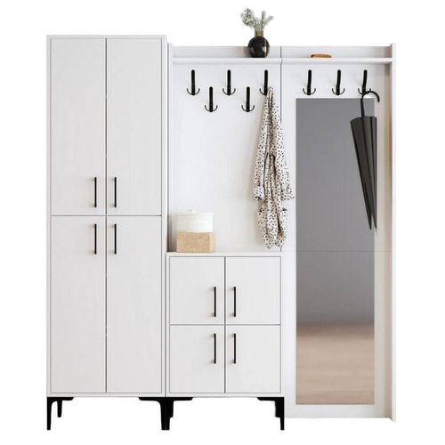 купить Мебель для прихожей Trendy Berlin ABC, Alb, 180x200x35cm (GTR001375) в Кишинёве 