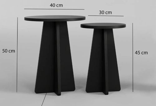 купить Журнальный столик Trendy Грибной 2, черный, набор в Кишинёве 