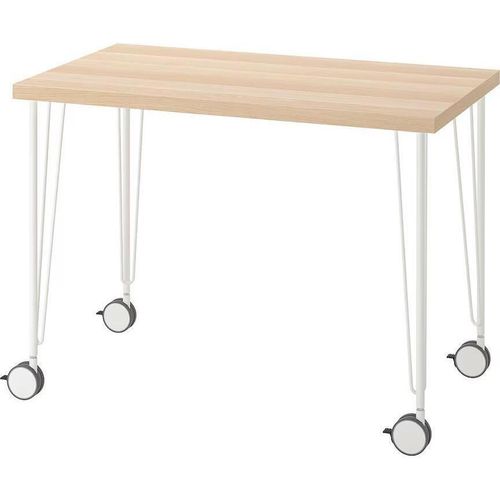 купить Офисный стол Ikea Linnmon/Krille 100x60 (Aspect Stejar Antichizat/Alb) в Кишинёве 