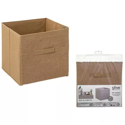 cumpără Cutie depozitare 5five 55767 Cutie textil 31x31x31cm cu maner, bej în Chișinău 