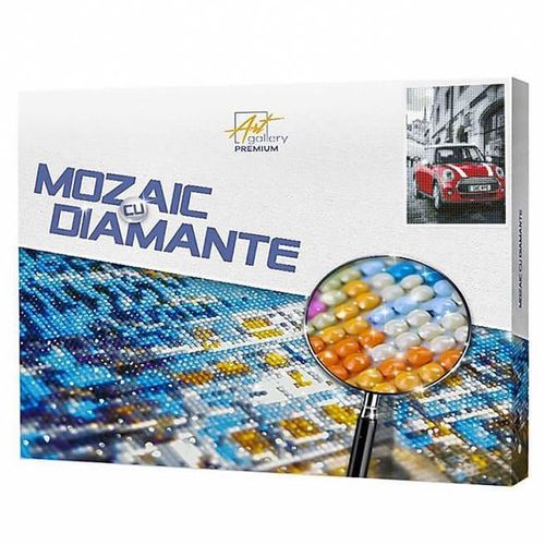 cumpără Tablou pe numere Art Gallery GA79161 Mozaic cu diamante 40x50cm Masina rosie intr-un oras gri în Chișinău 