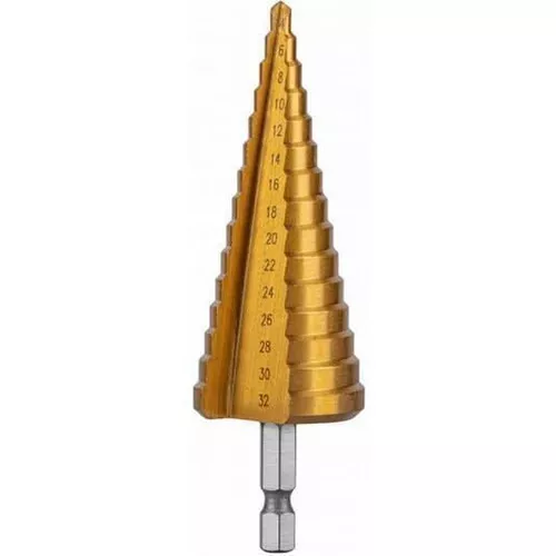 купить Сверло Hoegert Ступенчатое сверло HSS 4-32 мм HT6D323 в Кишинёве 