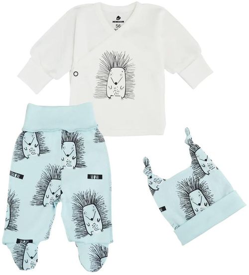 cumpără Haine pentru copii Minikin 242270350 Hedgehog Комплект: распашонка, ползунки, шапочка голубой с рисунком 0-1 мес (50 см în Chișinău 