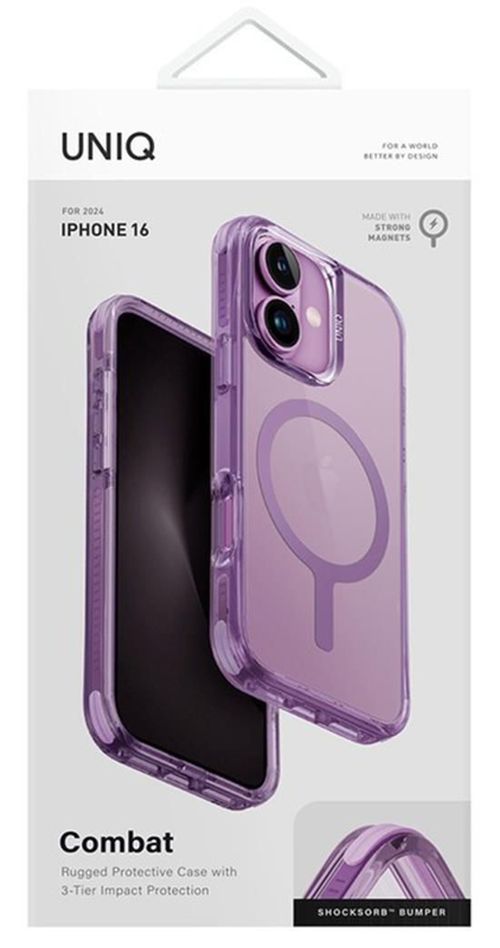 купить Чехол для смартфона UNIQ Hybrid Combat for iPhone 16, Grape Pink в Кишинёве 