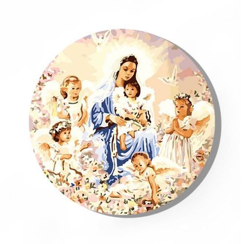 cumpără Tablou pe numere Art Gallery YX0038-40 rotunda d40, Fecioara cu ingeri în Chișinău 