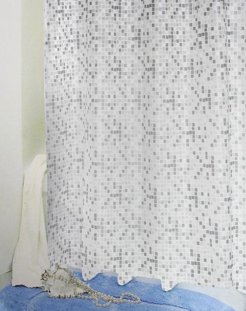 cumpără Perdea de duș Bisk 04436 PEVA MOSAIC silver 180x200 în Chișinău 