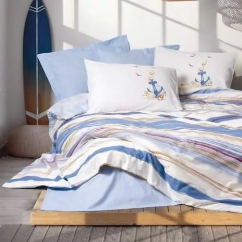 cumpără Lenjerie de pat Cotton Box Moreno Blue Ranfors (2 persoane Euro) în Chișinău 
