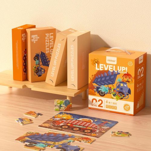 купить Головоломка Mideer MD3200 Seria de puzzle-uri Proiectele dinozaurilor, 4 în 1, nivelul 2 в Кишинёве 