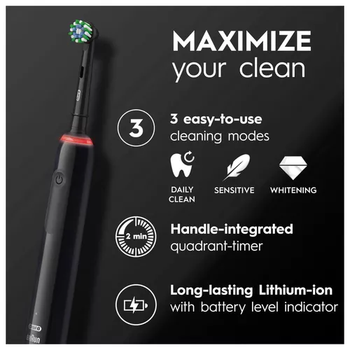 cumpără Periuță de dinți electrică Oral-B 1050 PRO3 BLACK+TR CASE în Chișinău 