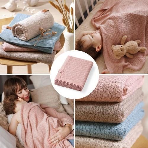 купить Комплект подушек и одеял BabyOno 1673/01 Patura de bambus tricotata /roz/ в Кишинёве 