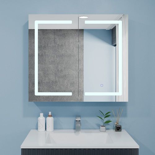 купить Зеркало для ванной Bayro Optima Pro LED подсветка 800x700 белый в Кишинёве 