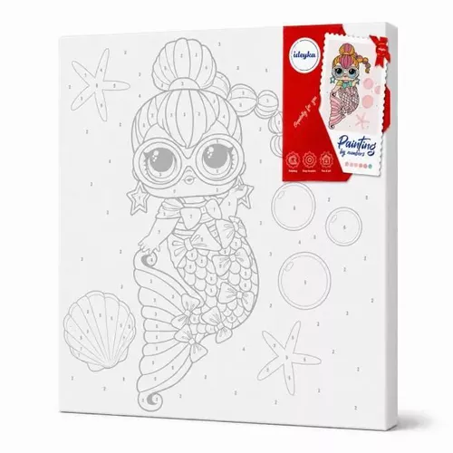 купить Картина по номерам Ideyka (KHO6264) L.O.L. Surprise! Mermaids Neon QT, 40х40 в Кишинёве 