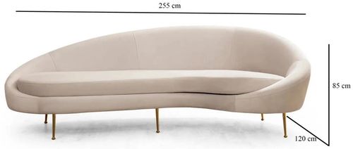 купить Диван Trendy Eses Right Bej, 120x85x255cm (3 locuri) в Кишинёве 