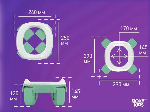 купить Детский горшок Roxy Kids HP-255OB HandyPotty 3в1 оливковый и вкладка бежевая в Кишинёве 