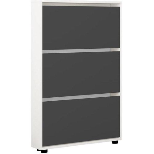cumpără Raft pentru încălțăminte Mobildor-Lux Leo Slim 50x16x125H cm White/Anthracite în Chișinău 