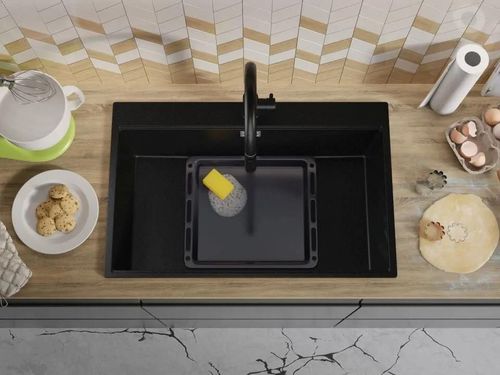 купить Мойка кухонная Primagran Oslo 80 Top Black + accesorii 530x780 MOMKC в Кишинёве 