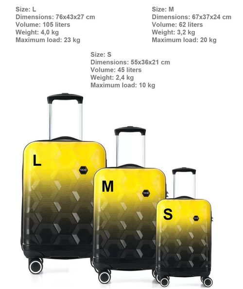 купить Чемодан CCS 5226 Set Grey/Orange в Кишинёве 