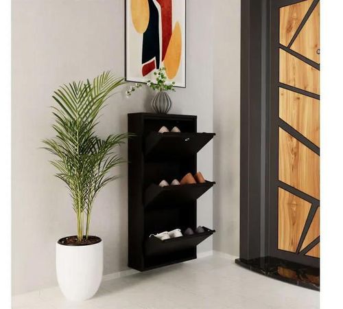 cumpără Raft pentru încălțăminte Trendy Locking 3 Piece Metal-Black, 50x103x15cm în Chișinău 
