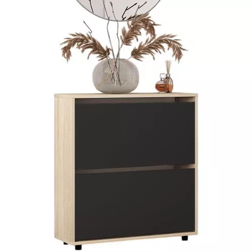 cumpără Raft pentru încălțăminte Mobildor-Lux Leo 60x27x86H cm Sonoma/Anthracite în Chișinău 