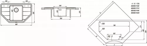 купить Мойка кухонная Florentina Combi 800C Jasmin в Кишинёве 