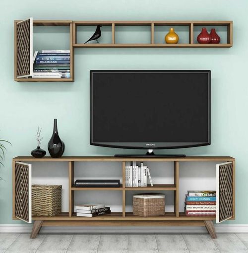 купить Стенка Trendy Inci, Nuc, Crem 160x56x35cm в Кишинёве 