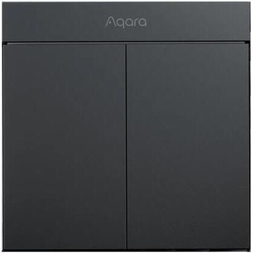 купить Выключатель электрический Aqara by Xiaomi ZNQBKG25LM Black H1M - 2 клавиши (c нулём) квадратный подрозетник в Кишинёве 