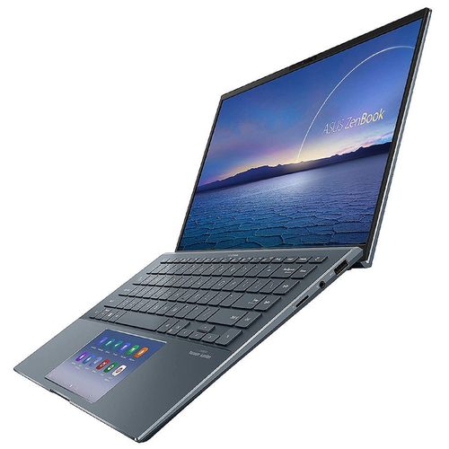 cumpără Laptop 14" ASUS ZenBook 14 UX435EA Pine Grey, Intel i7-1165G7 2.8-4.7Ghz/16GB/SSD 1TB M.2 NVMe/Intel Iris Xe Graphics/WiFi 6 802.11ax/BT5.0/HDMI/HD WebCam/Illum. Keyb./ScreenPad 5.65"/14" IPS LED Backlit FullHD NanoEdge (1920x1080)/Windows10 UX435EA-A5049T în Chișinău 