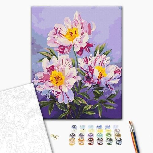 купить Картина по номерам BrushMe BS53920FC 40x50сm (fără cutie) Regatul bujorilor в Кишинёве 