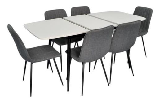 купить Комплект стол и стулья Evelin di Costacurta стол DT-532R B + 6 стульев YTC-078B Bjorn-13 (Grey) в Кишинёве 