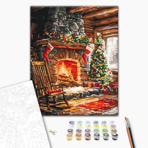 cumpără Tablou pe numere BrushMe RBS1024FC 30x40cm (fără cutie) Căldura unui foc de tabără în Chișinău 