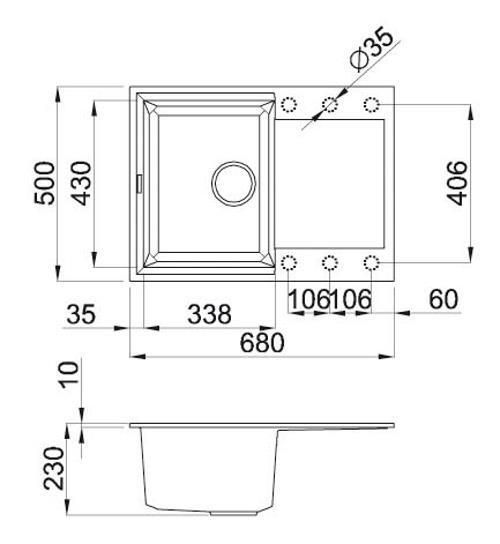 купить Мойка кухонная Elleci EASY 135 (680x500 mm) 51 avena в Кишинёве 