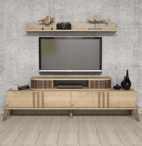 cumpără Comodă TV Trendy Eylul, Stejar 168x51x39cm în Chișinău 