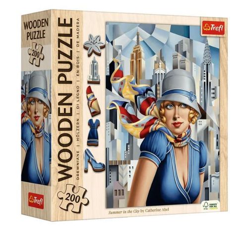 cumpără Puzzle Trefl 20251 Wooden puzzle. Vară în oraș, Catherine Abel, 200el în Chișinău 