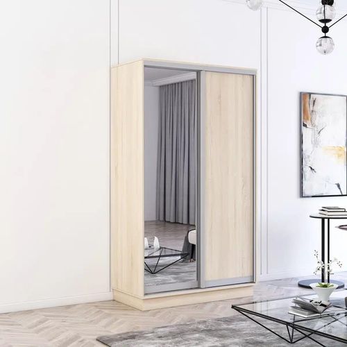 купить Шкаф Mobildor-Lux Раздвижные двери Fox из зеркала и ДСП (120x60x230H см) Sonoma в Кишинёве 