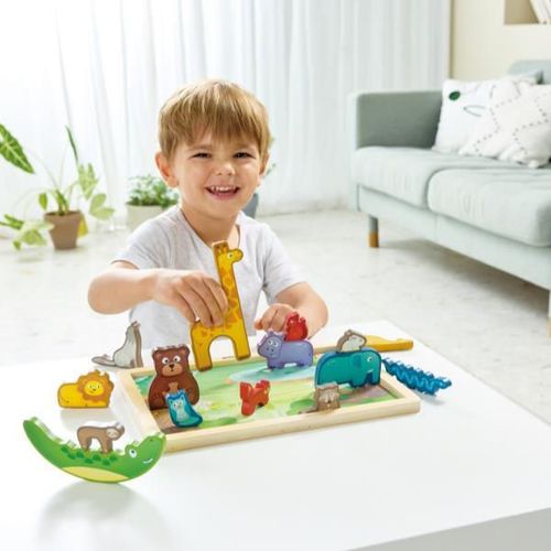 купить Головоломка Hape E1656 Puzzle Regatul Animalelor, 16 piese в Кишинёве 