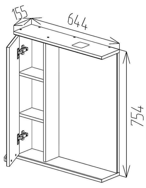 cumpără Oglindă baie Bayro Rivera 650x750 stâng bej în Chișinău 