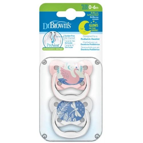 cumpără Suzetă Dr.Brown's PV12007 PreVent Glow, 0+ , 2шт, pink în Chișinău 