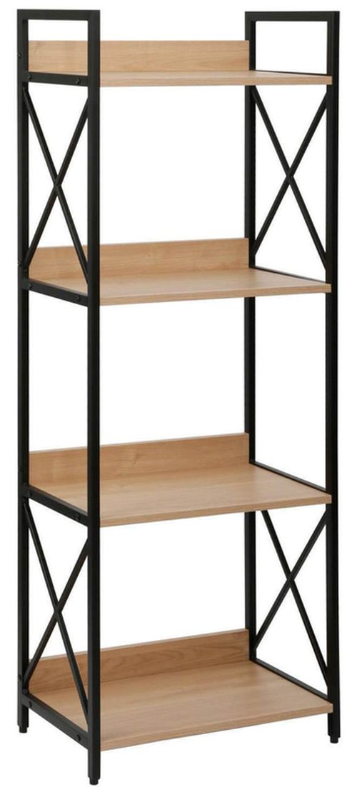 купить Офисный стеллаж Deco Karl 4 nivele (51x30x137.5H) Oak/Black в Кишинёве 
